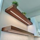 floating shelves with lights