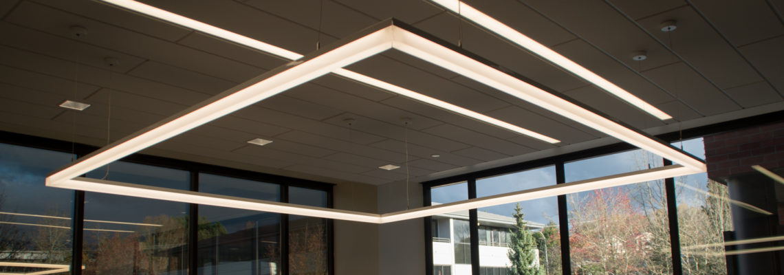 modern waiting area with pendant lighting