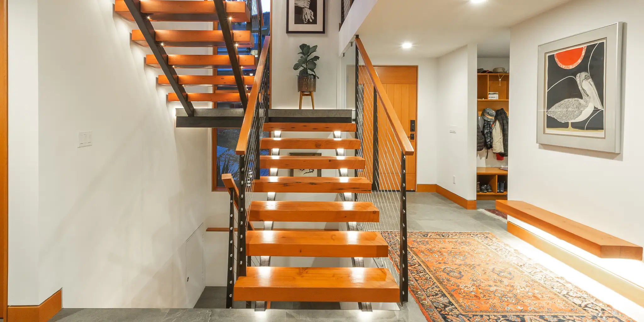 stairs in a modern entryway